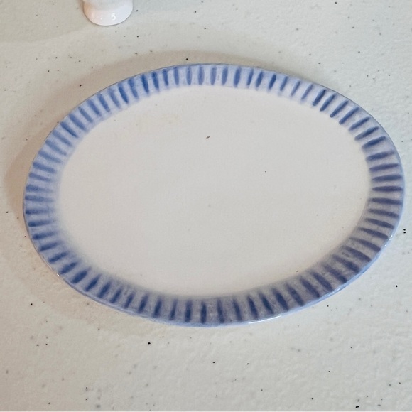 Miniature Porcelain Doll House Tea Set Blue and White Floral with Tray 10 Pieces - Picture 8 of 11